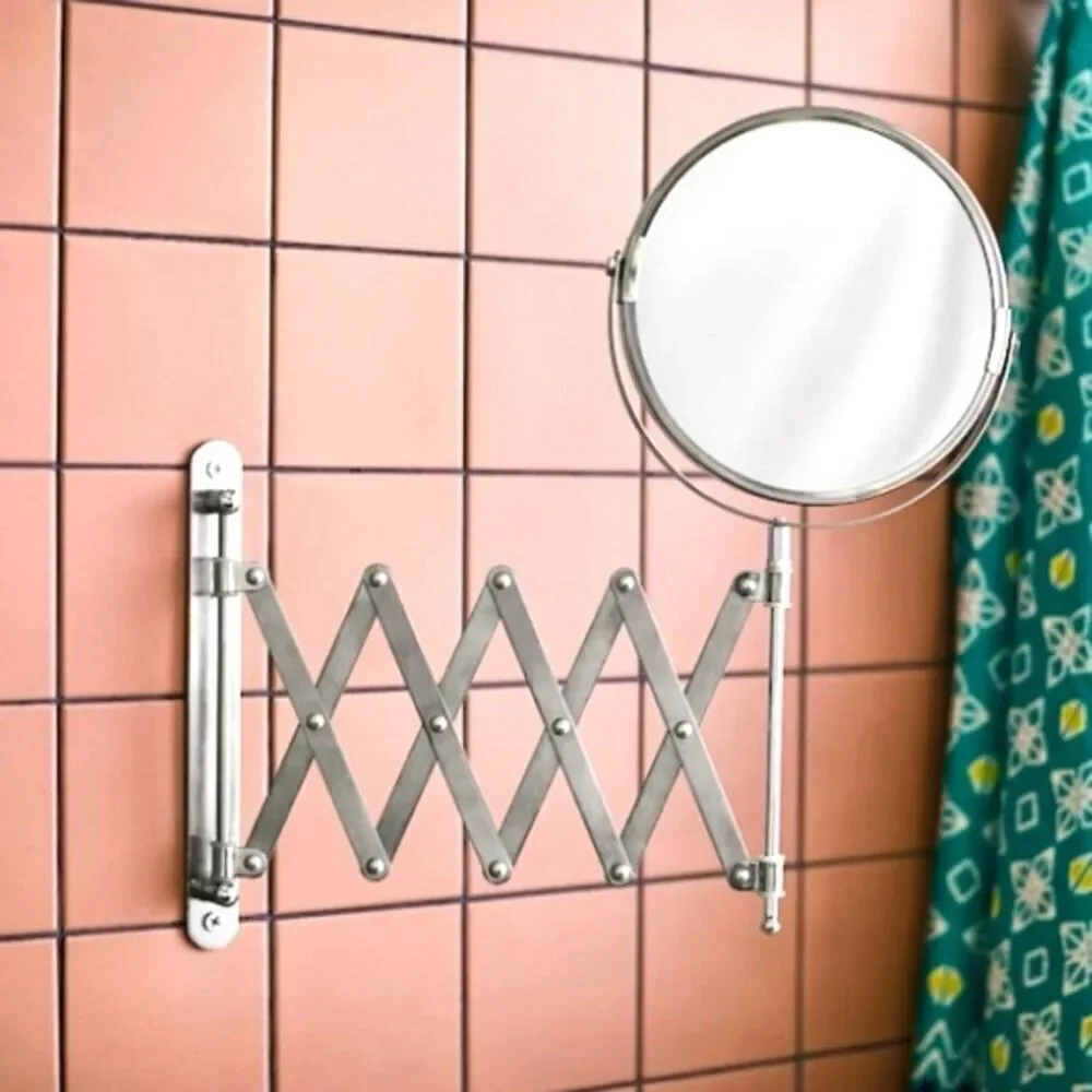 NWT IKEA Frack Wall Mounted Double-Sided Silver Magnify Stainless Steel Mirror